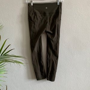 Army green Lululemon leggings